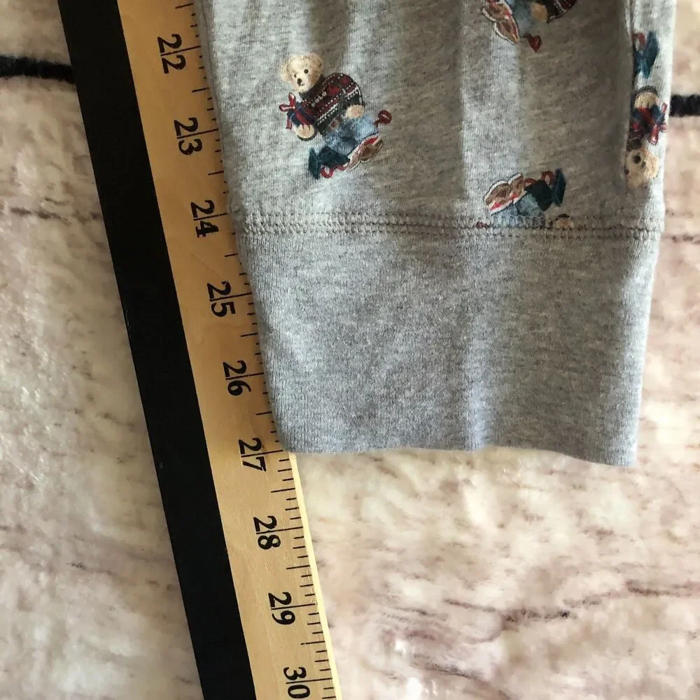 Polo Ralph Lauren Pajama Pants Mens M Gray Teddy Bear Sleep Loungewear Joggers